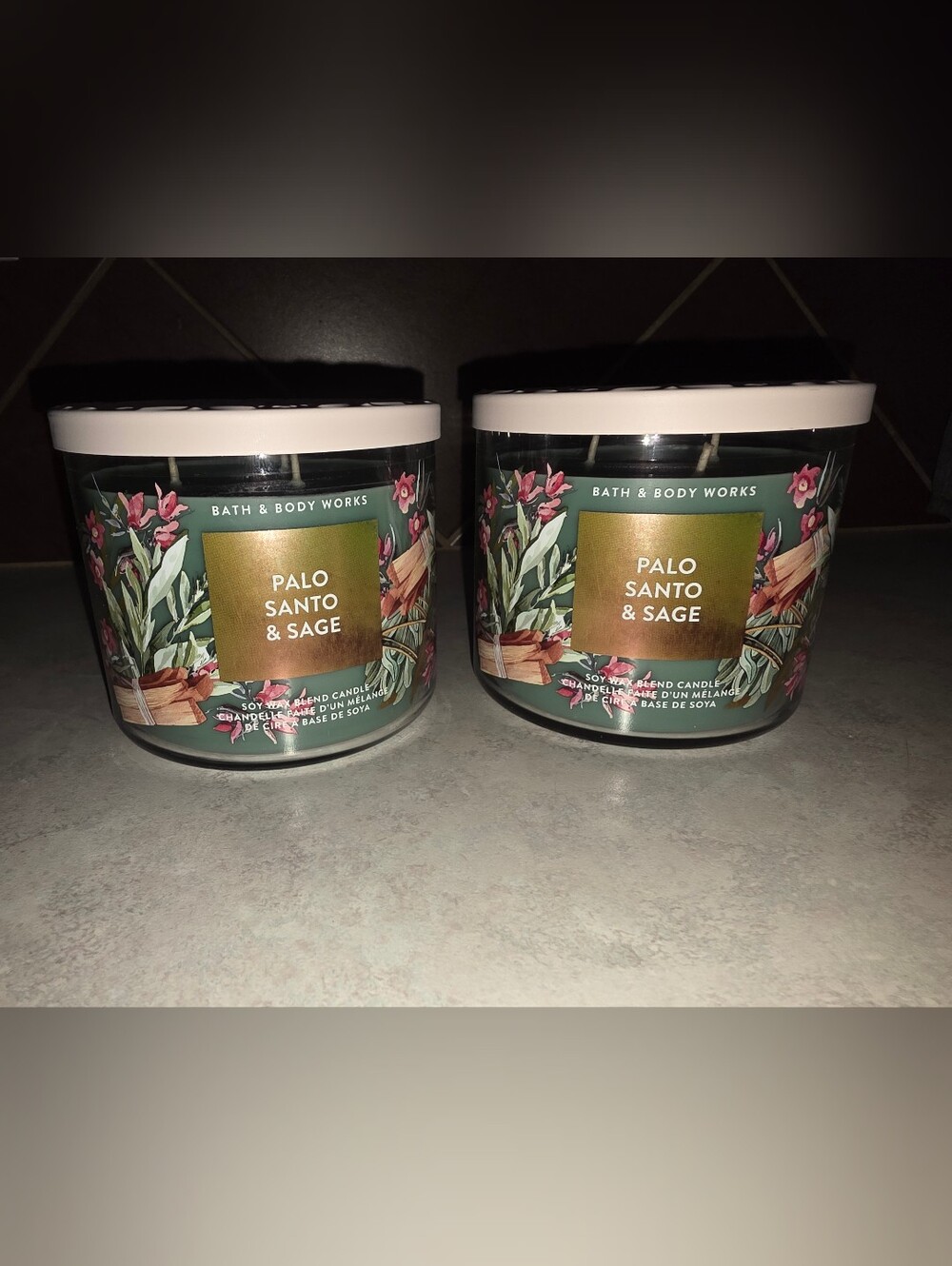 Bath & Body Works Palo Santo & Sage Candles, Set Of 2